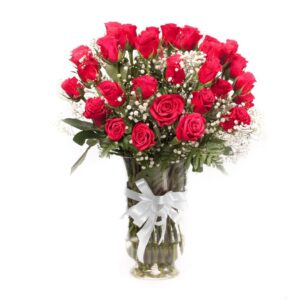 Long stemmed Red Roses in Vase